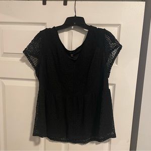 Lane Bryant lace, eyelet peplum top.